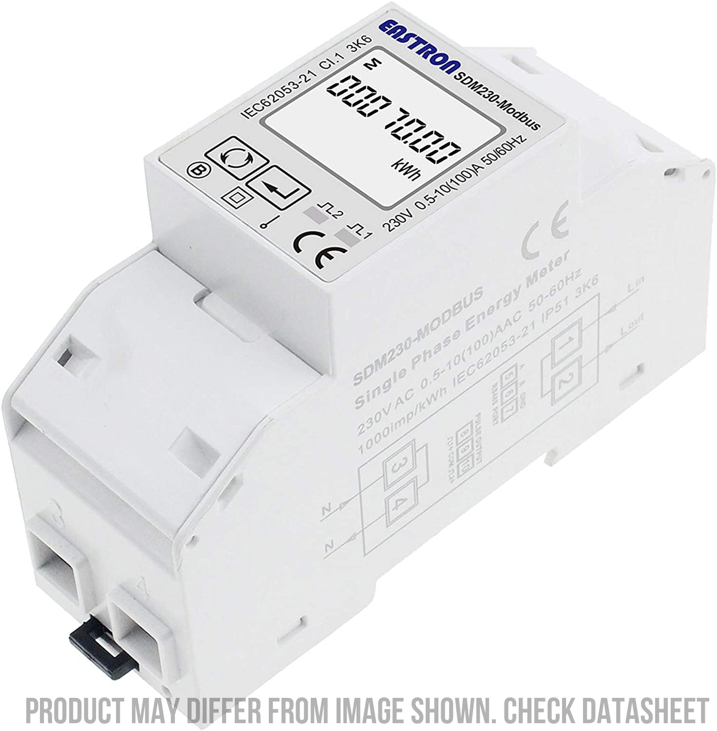 SDM230-LORAWAN-MID-AS923, DIN Rail Mount kWh Meter, Single Phase, 240VAC aux, Class 1, 100Amp Direct Connect, w/ 2 x pulse outputs and LoRaWaN AS923 Wireless Comms, MID Approved