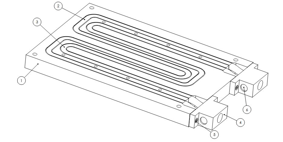 WCP195x23/290/G DIS Water Cooler Block for 140mm Isolated Modules including IGBT & Diodes and SCR's