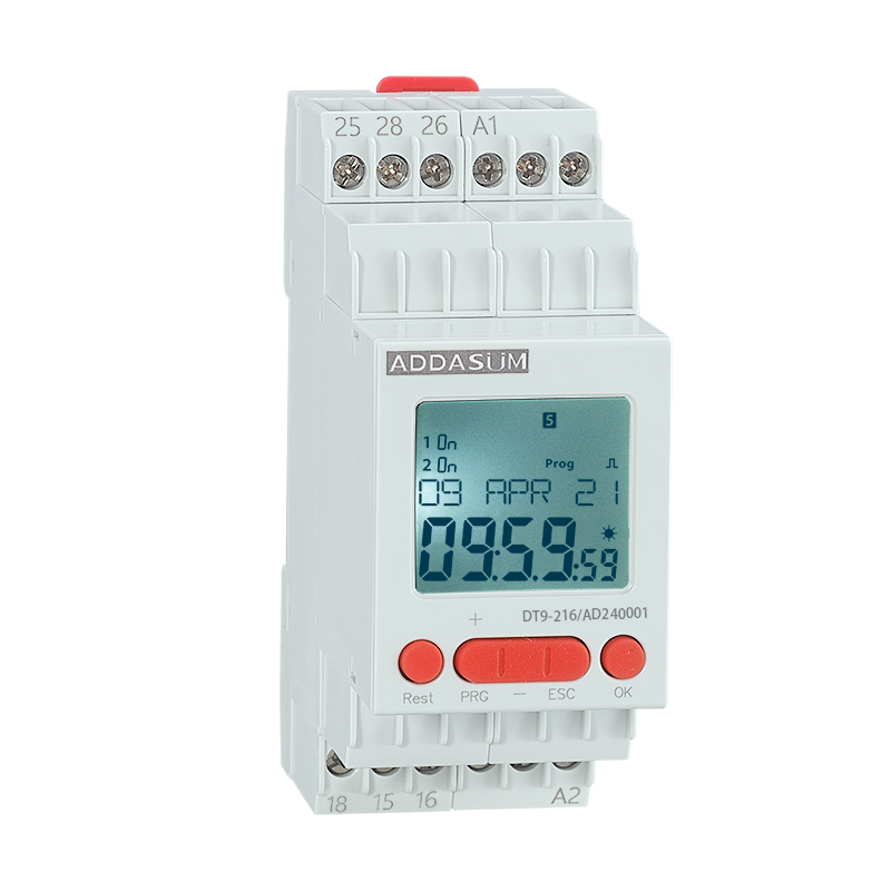 DT9-216/AD240001, Dual Digital Time Switch with 2 independant Daily Weekly, Monthly, Yearly, Astro, Random program, Universal 24-240VAC/DC Power Supply/Control, 2 x 16 Amp SPST CO Relay