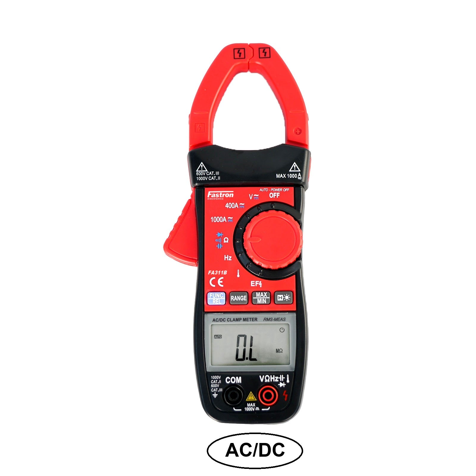 FA311B, 1000Amp AC/DC Clamp-On Meter. For True RMS Power Measurements, Ranges 1000VDC/700VAC/1000 Amp AC/600/1000uF/100Khz, with Diode test, Continuity Test, AUTO RANGING