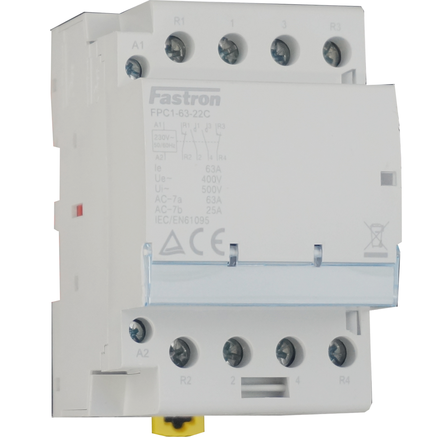 FPC1-63-04C-230VAC, 4 Pole 4 x SPST NC, Modular Contactor 440VAC 63 Amp 50/60Hz, 230VAC Coil Voltage, Hum Free