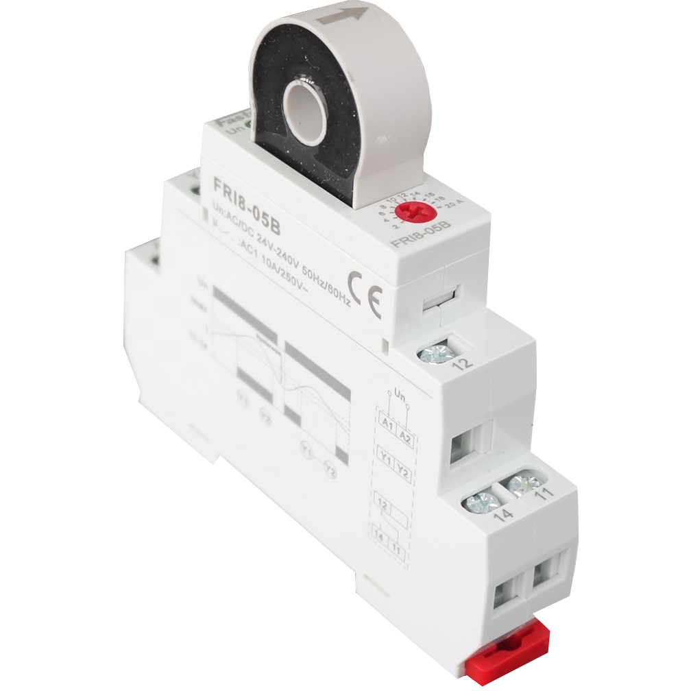 FRI8-05/B, Current Monitoring Relay AC/DC 2-20 Amp, Adjustable Range, 8mm Aperture, Universal 24-240VAC 24VDC