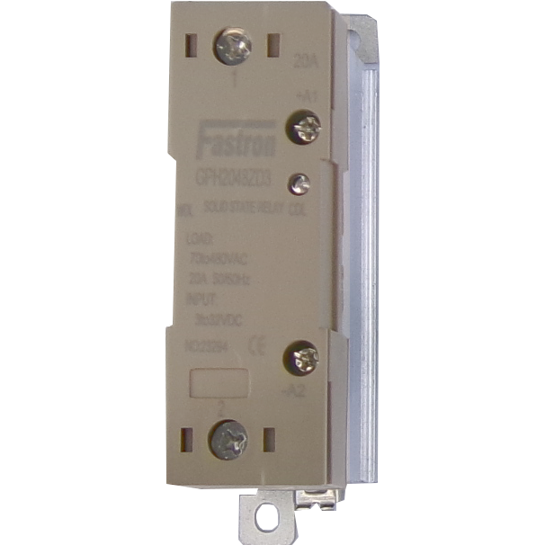 GPH2048ZD3, Solid State Contactor SSR, Single Phase 5-24VDC Control, 20A, 70-480VAC Load, Din Rail Mount