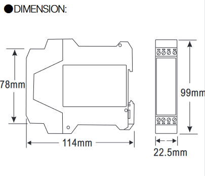 GTD-DA6-D-11, Signal Conditioner/Voltage Transducer, 4-20mA input, 22-60VAC/DC aux, Dual 4-20mA outputs