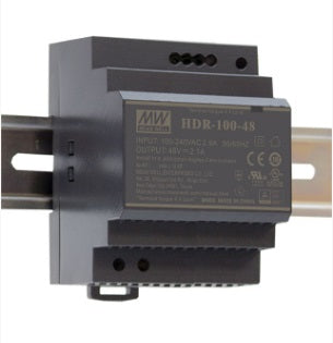 HDR-100-24N, High Efficiency Universal Din Rail Mount Power Supply, 85-264VAC or 120-390VDC input, 24VDC @ 3.83Amp output, 89% Efficiency
