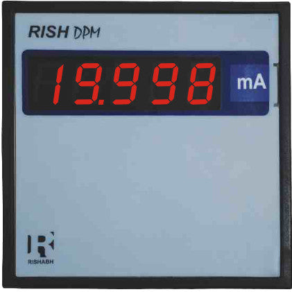 Rish DPM 96x96 A DC-420-24, 96x96mm DC Ammeter, Panel Mount, 4-20mADC Input, 24VDC Aux Supply, 4.1 Digit 0-19999 range