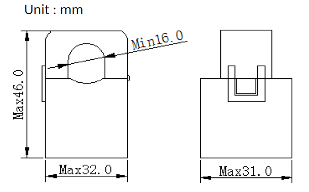 SCT-F16-60-5A-CL2, 60/5 Amp Measurement, Class 2 Split Core CT's