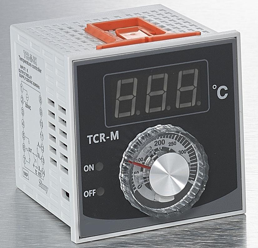 TCR-M-3-K HEATING Temperature Controller, Analogue Dial, 72x72mm, 230VAC, C/O Relay output, Type K Input, 0-400 Deg C