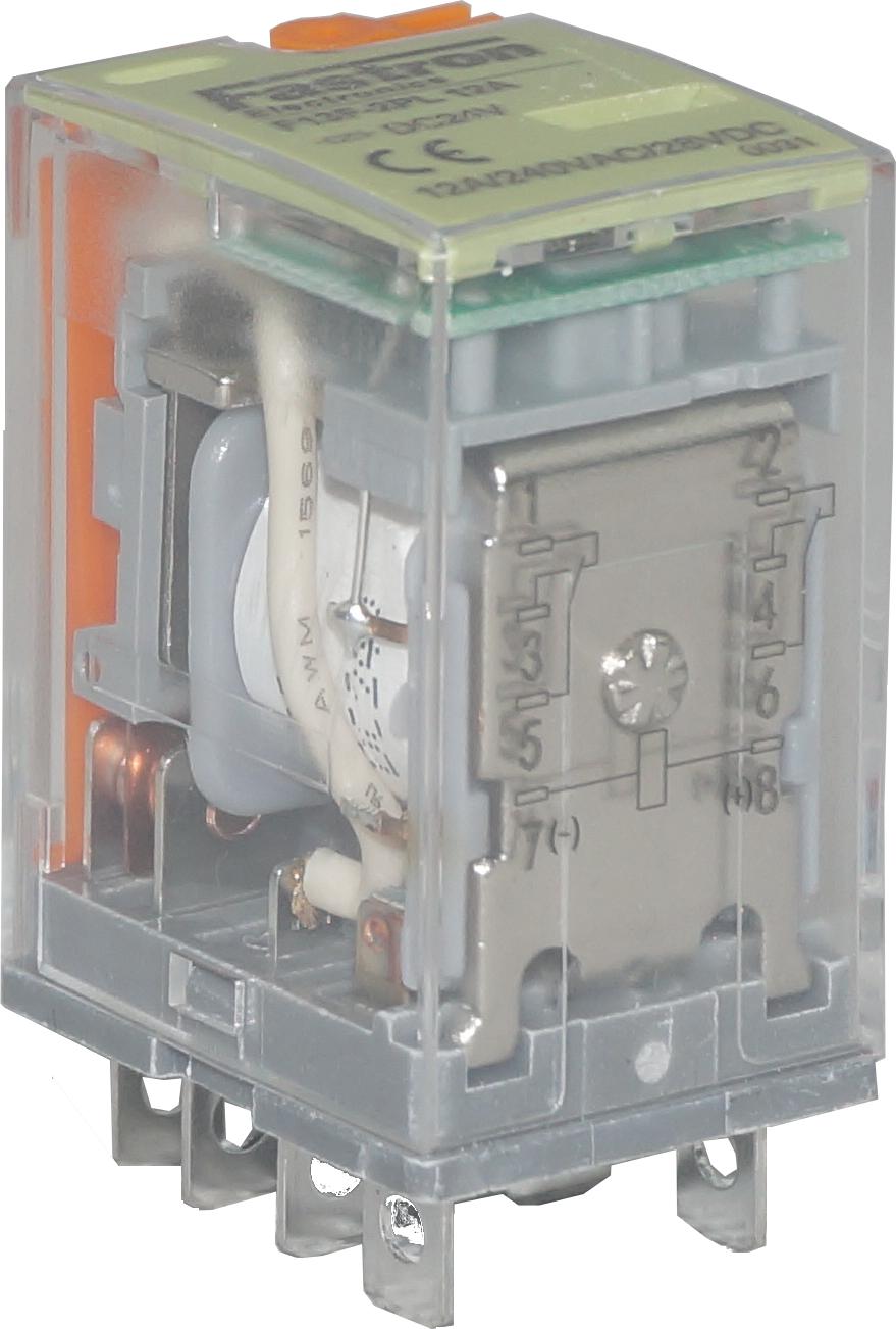 F13F-2PL 12A 240VAC DPDT Relay, 2 x 12 Amp Form C, 250VAC/30VDC Load, 240VAC Coil-Relay-Fastron Electronics-Fastron Electronics Store