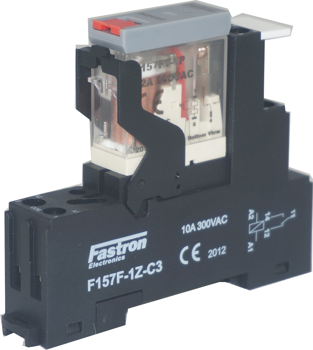 F157FT 1PL 12A 230VAC + F157F-1Z-C3, Relay, 1 x SPDT 12 Amp Form C, 250VAC/30VDC Load, 230VAC Coil