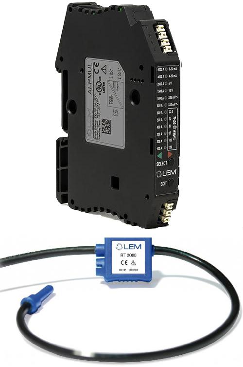 AI-PMUL + ART-B22-D70, Single Phase Rogowski Coil Set, Class 1, User Selectable 0.333v, 0.166v, True RMS 4-20mA, 0-20mA, 0-10V, 0-5V Outputs, Sensitivity, and Measurement Range, 7cm Diameter-Rogowski Coil-LEM International SA-Fastron Electronics Store
