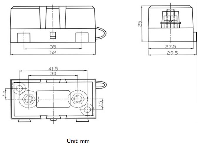 AFS-522N~RoHS, Fuse Holder for Blade Style 30mm Hole Centers, 60VDC, 50Amp-Automotive Fuse-Vicfuse-Fastron Electronics Store