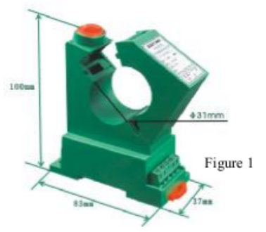 ACSP-100-420, Loop Powered Split Core AC Current Transducer, 100 Amp AC, 4-20mA Average RMS Output, 31mm aperture