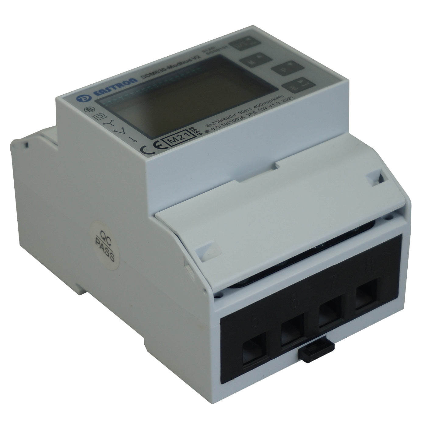 SDM630Modbus-MID-V2-GROWATT-SOLAX, DIN Rail Mount kWh Meter, 3 Phase, Class 1, 100Amp Direct Connect, w/ 2 x pulse outputs and RS485 Modbus RTU Comms, MID Approved, Special 100mS Communication response time