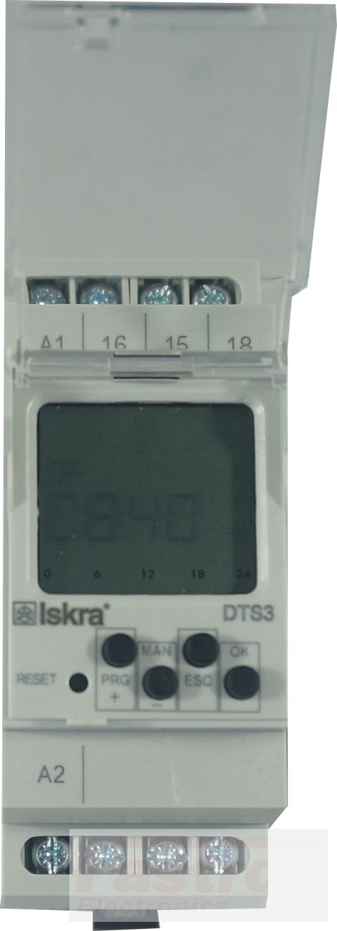 DTS 3 UNI, Digital Time Switch with Daily Weekly, Monthly, and Yearly program, Universal 12-240VAC/DC Power Supply/Control, 16 Amp SPST CO Relay-Timer-Iskra Doo-Fastron Electronics Store