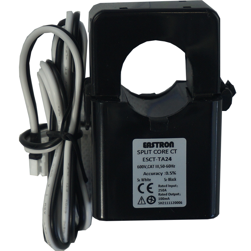 SCT-Y24-100A/100mA, 100A/100mA Measurement, Class 1 Split Core CT's, Easy Click HY2.0 Connector for CRJ-31 RJ45 Splitter