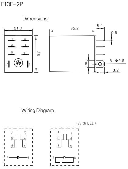 F13F-2PL 12A 24VDC Relay, 2 x 12 Amp Form C, 250VAC/30VDC Load, 240VAC Coil-Relay-Fastron Electronics-Fastron Electronics Store