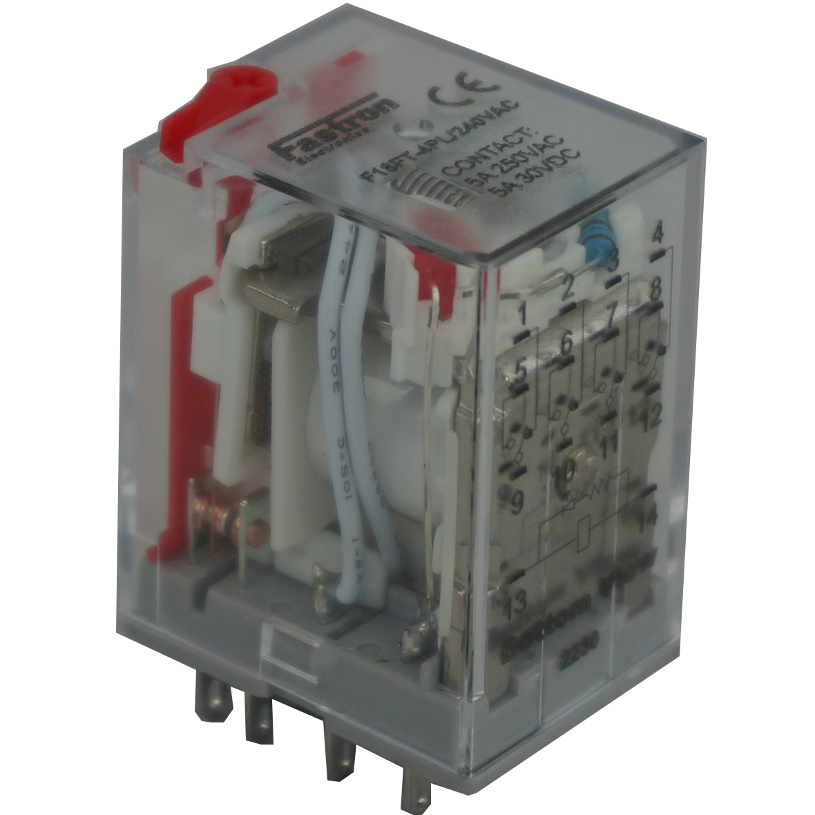 F18FT-4PL-5A 240VAC + F18F-4Z-C5, 14 Pin Quad Output Relay, Form C , 4 x 5 Amp, 250VAC/30VDC Load, 240VAC Coil