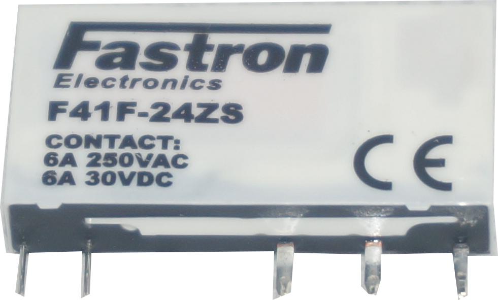 F41F-12-24Z, Slimline Relay, 12-24VAC/DC Coil, 6 Amp-Relay Slimline-Fastron Electronics-Fastron Electronics Store