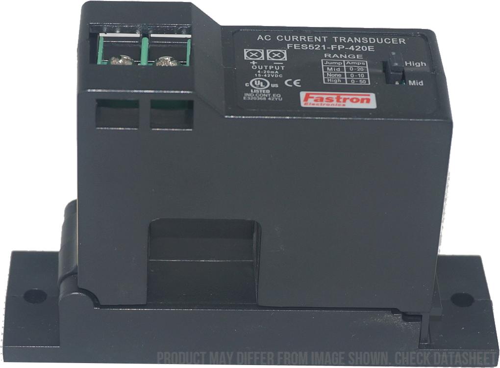 FES521-FP-420T, Split Core AC Current Transducer, Multirange 10A,20A, 50A, True RMS 4-20mA Output. 1% Accuracy
