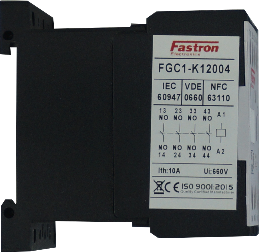 FGC1-K12004-230VAC, AC Miniature Contactor 240/400/500/690V, with 230VAC Control Voltage, 4 Pole 4 x NO, Nominal Current = 12 Amps