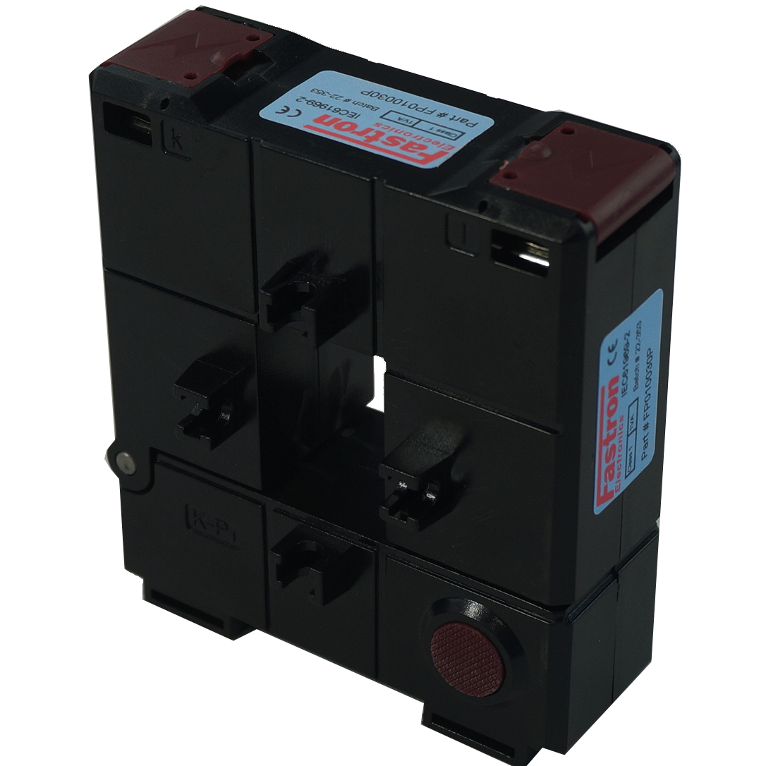 FP010030P/1A, 100/1 Amp Split Core CT, Class 1, 1VA Clip On AC Current Transformer, 20 x 30mm Aperture, Dimension 90 x 40 x 110mm