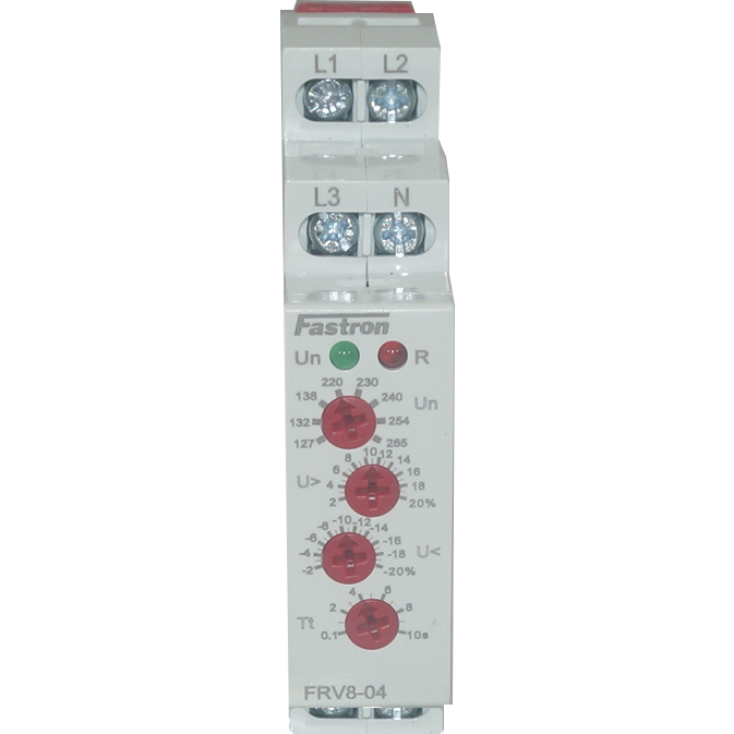FRV 8-02/AD240, 50 to 270VAC Voltage Monitoring Relay, Single Phase Over/Under Voltage Detection, 1 x CO SPDT 10 Amp Contact, Adjustable Timer Delay, Adjustable Upper and Lower Voltage Limits