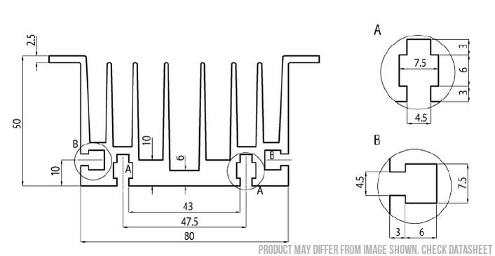 H71/110M & FCR-400-40R, Three Phase Proportional Phase Control Module with Heatsink, 4-20mA,0-10V,500K POT Input, 400VAC, 11 Amp Per Phase @ 50 Deg C