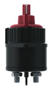 HBD41AA, Hermetic Battery Switch with Red Handle, SPST 1 x 400 Amp 1000VDC, Flange Mount 70mm Wide, M10 Terminations, OHSA-DC Disconnect Switch-Gigavac-Fastron Electronics Store