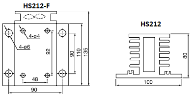 HS212, Heatsink 110mm, Milled, Drilled and Tapped for Single & 3 Phase SSR, 1°C/W