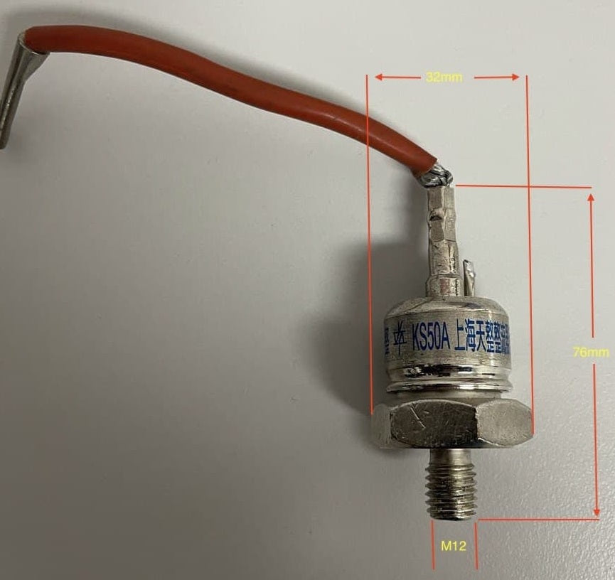 KS50A, Triac 50 Amp, 1600V M12 x 1.75