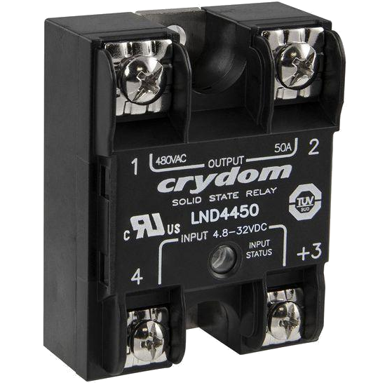 LND2425, Solid State Relay, Single Phase 3-32VDC Control, 25A, 24-280VAC Load, Low Noise, Low EMC/RFI