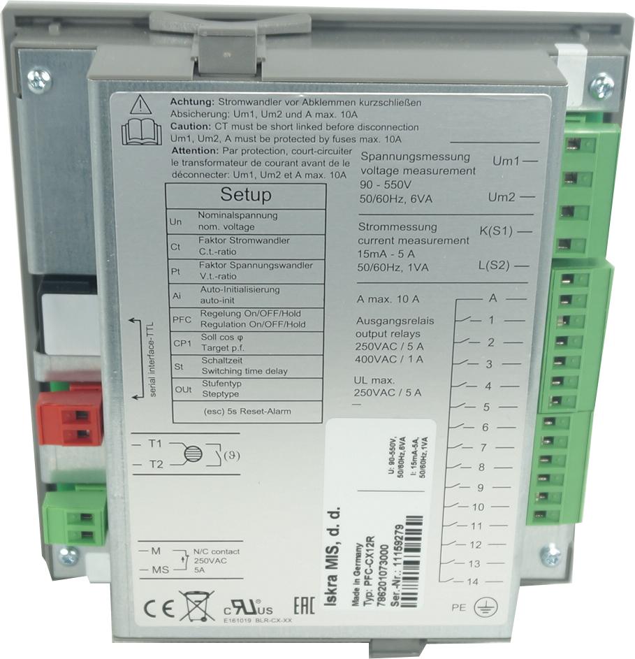 Iskra Doo PFC-CX-14R Power Factor Regulator (Beluk BLR-CX 14RL), 14 Step, 110-480V 50/60HZ, RS485 Modbus RTU