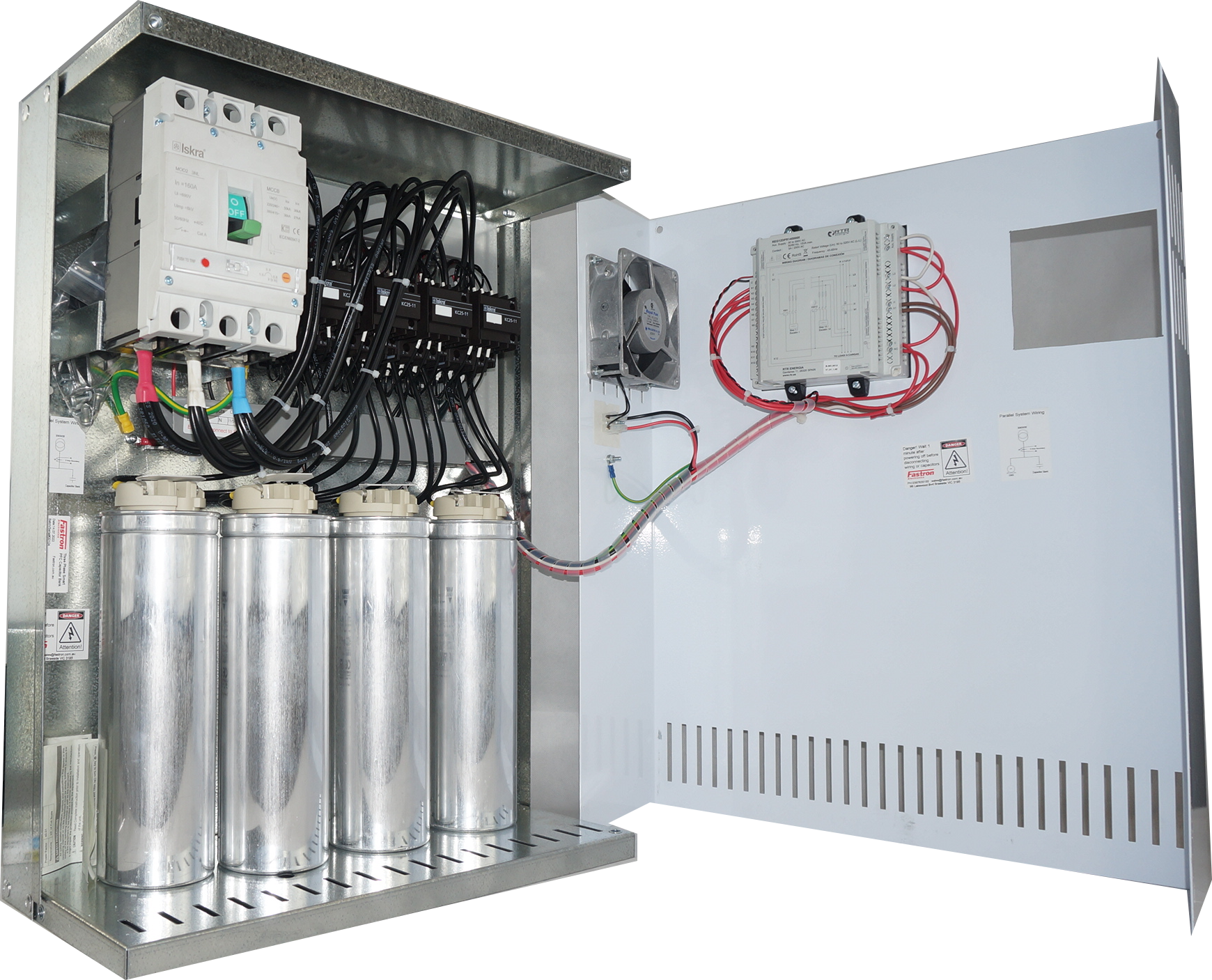 Smart ONE 100kvar 400VAC L-L, 100kVar Smart Capacitor Bank for Plug and Play Reactive Power Correction, IP21