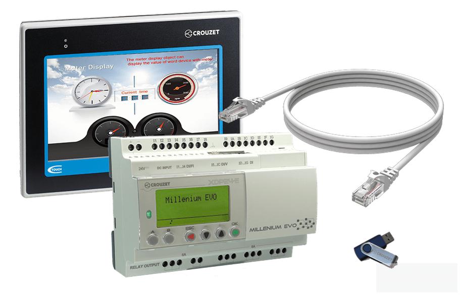 Crouzet Automation Programmable Logic Controller 88970505, Crouzet Millenium 3 Serial Cable. Used to Connect the Millenium 3 PLC to Crouzet HMI Touch range FE-88970505