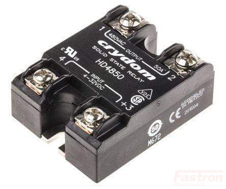 HD4825-10, Solid State Relay, Single Phase 3-32VDC Control, 25A, 48-530VAC Load, Random Crossing