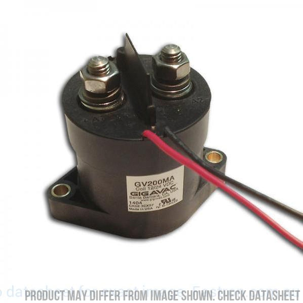 GV241BAC, Contactor SPST-NO, 400+ AMP, 100-800VDC, 12VDC Coil, 38cm Flying leads, IP67, SPST-NC Aux Contact-DC Contactor-Gigavac-Fastron Electronics Store
