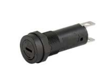 0031.3901, FBS1 Shocksafe Fuseholder, 5 x 20 mm, Slotted Cap, 1.6 W / 6.3 A, Black IP40, Fixing Nut
