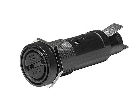 0031.1622, FEC Shocksafe Fuseholder, 6.3 x 32 mm, Slotted Cap, 2.5 W / 10 A, Grey IP40, PLASTIC NUT (New 2024 version)