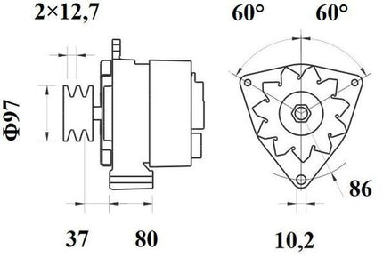 11.201.705 AAK1367 MAHLE Letrika(Iskra) Alternator, 28V 55Amp