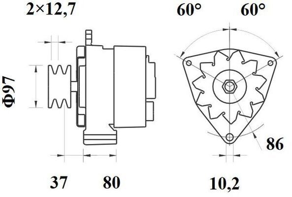 11.201.705 AAK1367 MAHLE Letrika(Iskra) Alternator, 28V 55Amp