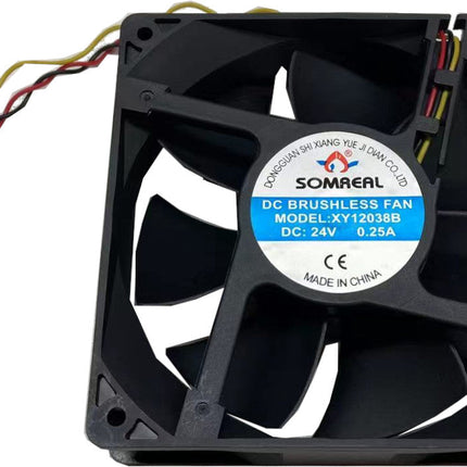 XY12038B 48VDC, Cooling Fan, Axial, 48VDC 120x120x38mm, 6 Watt, 94CFM, 2600-3000RPM, Ball bearing with Frequency Generator Signal (FG)