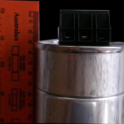 275.548-507100/221K02 15.5kvar 480V 50Hz, Power Factor Correction Capacitor, 3 Phase, 75 x 245(+25)mm Gas Filled, 3 x 71.4uF, Replacement to Frako LKT 15.5-480-DPS, or LKT 15.5-480-DP, Internal 100kOhm Discharge Resistors