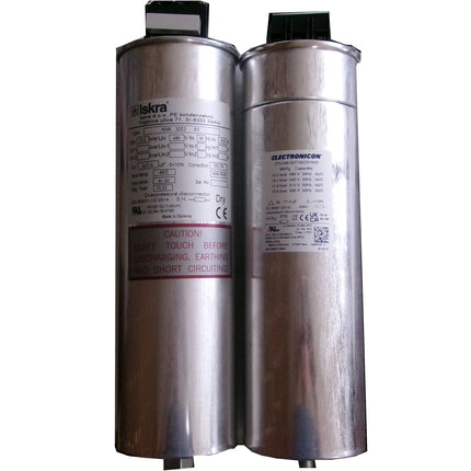 275.548-507100/221K02 15.5kvar 480V 50Hz, Power Factor Correction Capacitor, 3 Phase, 75 x 245(+25)mm Gas Filled, 3 x 71.4uF, Replacement to Frako LKT 15.5-480-DPS, or LKT 15.5-480-DP, Internal 100kOhm Discharge Resistors