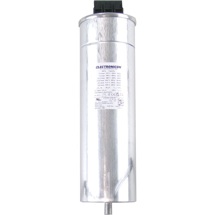 275.548-605800/221K02 15kvar 525V 50Hz, Power Factor Correction Capacitor, 3 Phase, 75 x 245(+32 +5/-2)mm Gas Filled, 3 x 57.7uF, Requires Discharge Resistor, SINGLE SIDED TERMINALS
