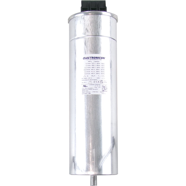 275.548-605800/221K02 15kvar 525V 50Hz, Power Factor Correction Capacitor, 3 Phase, 75 x 245(+32 +5/-2)mm Gas Filled, 3 x 57.7uF, Requires Discharge Resistor, SINGLE SIDED TERMINALS