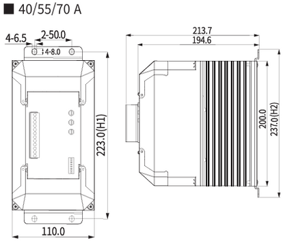 TPR-3SL070H-C, SCR Phase/Burst Controller,  400VAC 3 Wire (400V L-L, 230V L-N), 3 Phase, 1-5V/4-20/0-20mA/POT Input, with In built Fuses, with RS485 Modbus RTU Comms, 56 Amps per Phase @ 50 Deg C