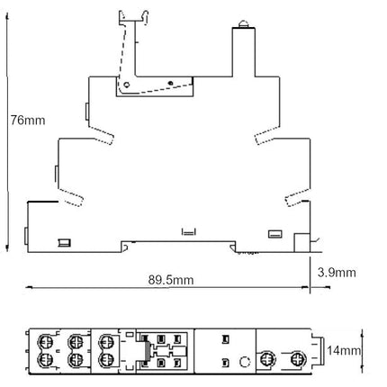 F41F-2Z-C2-1 12~24VAC/DC & F115F-2PS 8A 24VDC, Slimline Relay DPDT 2 x 8 Amp and Socket with Screw Terminals, for F115F Series for 24VDC Coil
