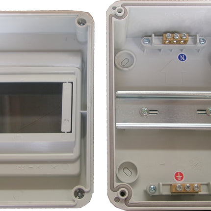 CHA-HT 5WAYS IP65, 5 Module Compact Distribution Boards, ABS/PC, Panel Mounted IP65, 3 x PE and 3 x N Conductor Terminals