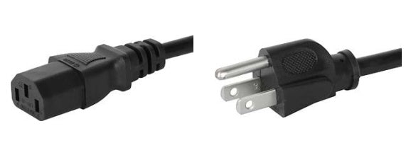 6009.1315, C13/NEMA 5-15 Cordset Interconnecting, 2.5 m, 125VAC 10A, Black, 18AWG
